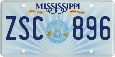 MS license plate ZSC896