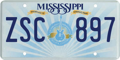 MS license plate ZSC897
