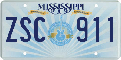 MS license plate ZSC911