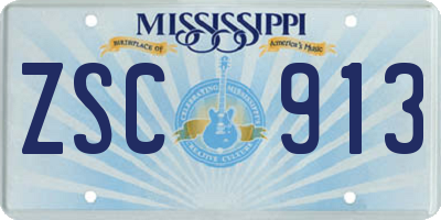 MS license plate ZSC913