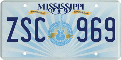 MS license plate ZSC969
