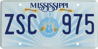 MS license plate ZSC975