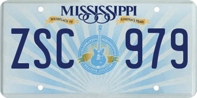 MS license plate ZSC979