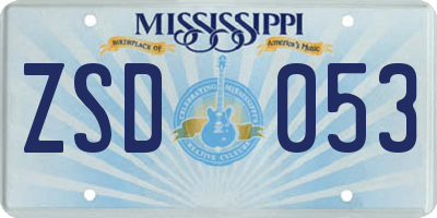 MS license plate ZSD053