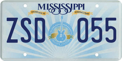 MS license plate ZSD055