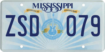 MS license plate ZSD079