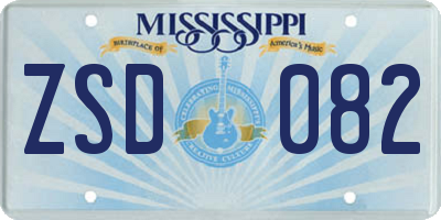 MS license plate ZSD082