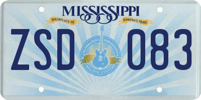 MS license plate ZSD083