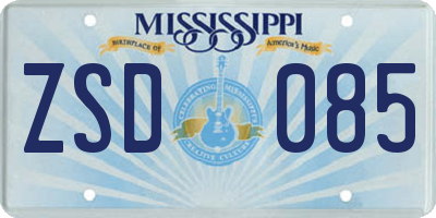 MS license plate ZSD085