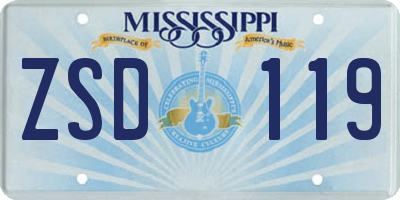 MS license plate ZSD119