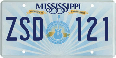 MS license plate ZSD121