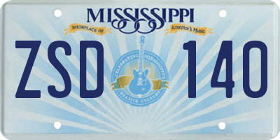 MS license plate ZSD140