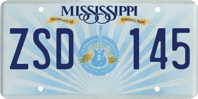 MS license plate ZSD145