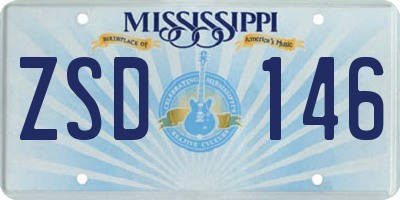 MS license plate ZSD146
