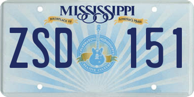 MS license plate ZSD151