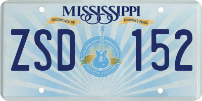 MS license plate ZSD152