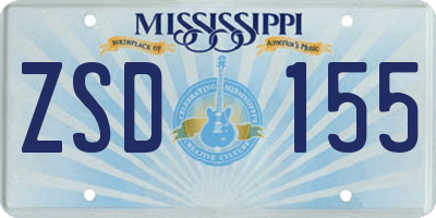 MS license plate ZSD155