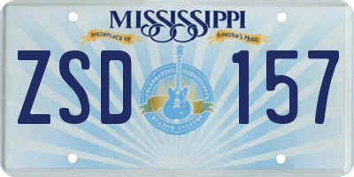MS license plate ZSD157