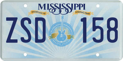 MS license plate ZSD158
