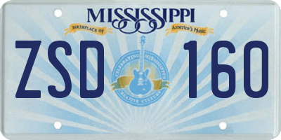 MS license plate ZSD160