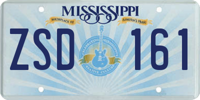 MS license plate ZSD161