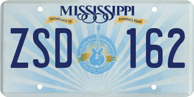 MS license plate ZSD162
