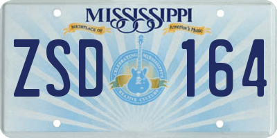 MS license plate ZSD164