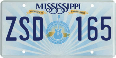 MS license plate ZSD165