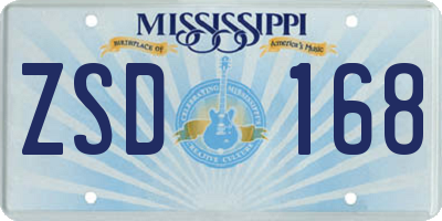 MS license plate ZSD168