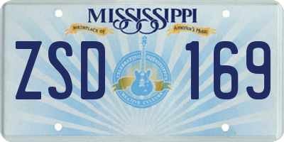 MS license plate ZSD169