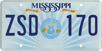 MS license plate ZSD170