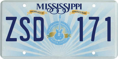 MS license plate ZSD171