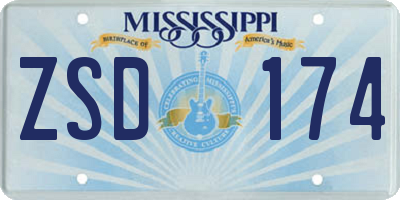 MS license plate ZSD174