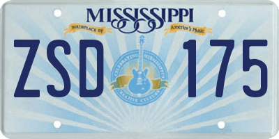 MS license plate ZSD175