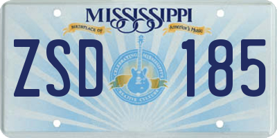 MS license plate ZSD185