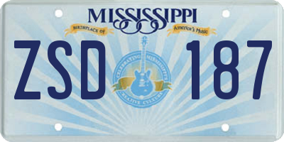MS license plate ZSD187