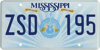 MS license plate ZSD195