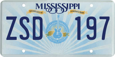 MS license plate ZSD197
