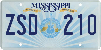 MS license plate ZSD210