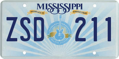 MS license plate ZSD211