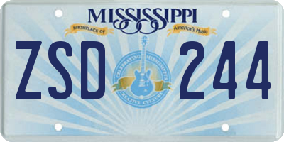 MS license plate ZSD244