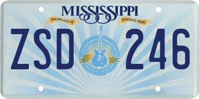 MS license plate ZSD246