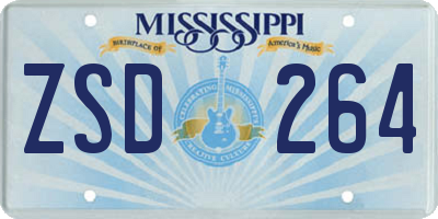 MS license plate ZSD264