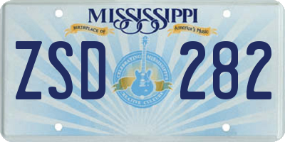 MS license plate ZSD282