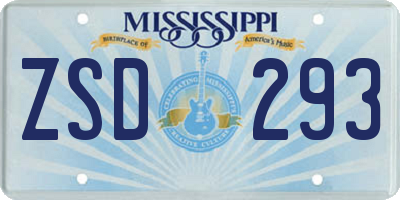 MS license plate ZSD293