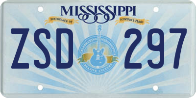 MS license plate ZSD297