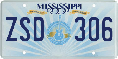 MS license plate ZSD306