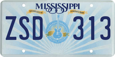 MS license plate ZSD313