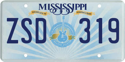 MS license plate ZSD319