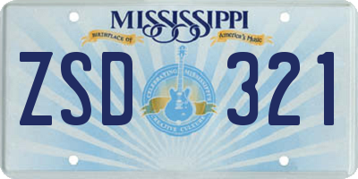 MS license plate ZSD321